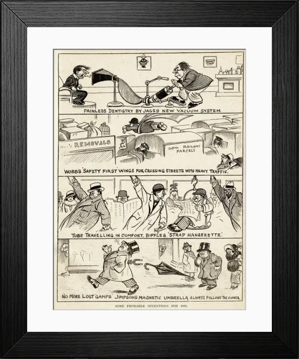 Framed Print : Cartoons, Some Probable Inventions for 1924 Framed Print : Cartoons, Some Probable Inventions for 1924