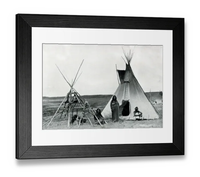 Framed Print : Native American encampment, Calgary, Canada Framed Print : Native American encampment, Calgary, Canada