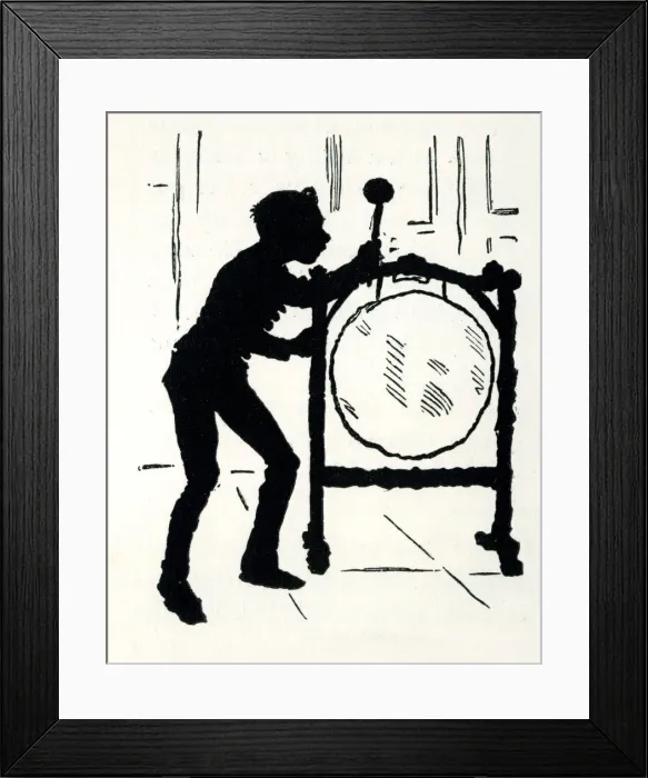 Framed Print : Silhouette, The Dinner Gong Framed Print : Silhouette, The Dinner Gong