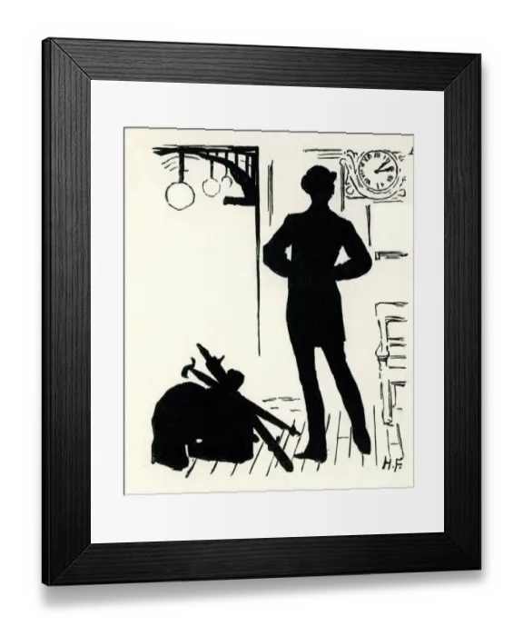 Framed Print : Silhouette, At the Station Framed Print : Silhouette, At the Station