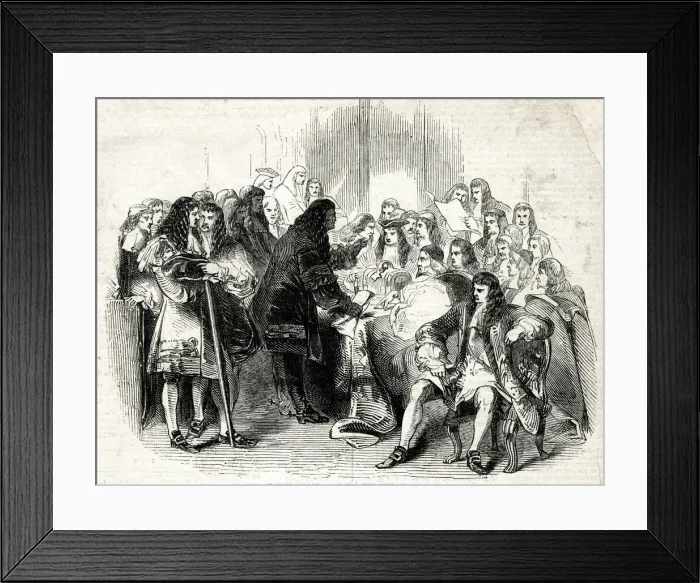 Framed Print : Parliament declares the British throne vacant, 1688 Framed Print : Parliament declares the British throne vacant, 1688