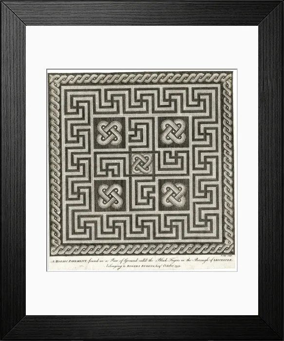 Framed Print : Roman mosaic pavement found at Blackfriars, Leicester Framed Print : Roman mosaic pavement found at Blackfriars, Leicester