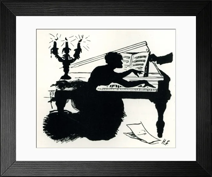 Framed Print : Silhouette, Playing Rousseaus Dream on Piano Framed Print : Silhouette, Playing Rousseaus Dream on Piano