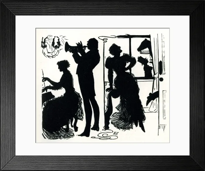 Framed Print : Silhouette, Practising a Duet Framed Print : Silhouette, Practising a Duet