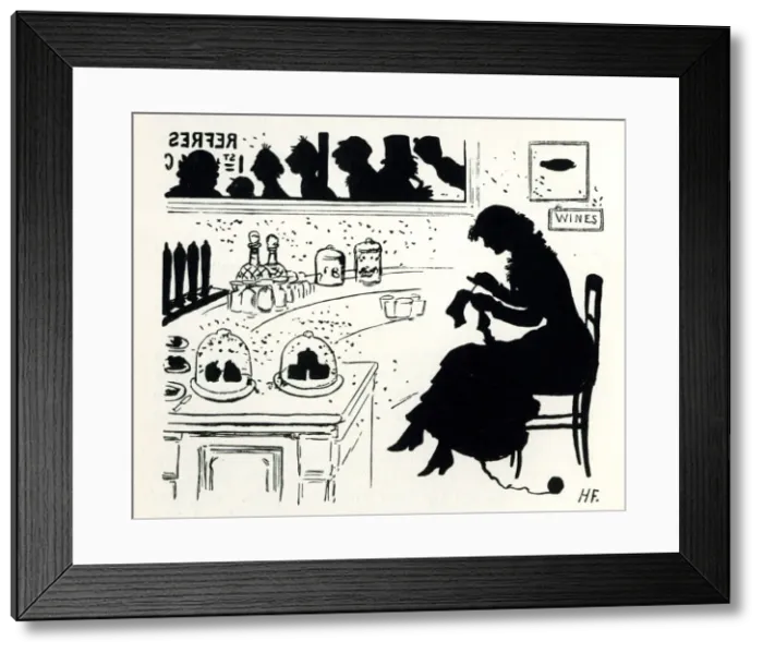 Framed Print : Silhouette, Refreshment Counter at London Terminal Framed Print : Silhouette, Refreshment Counter at London Terminal