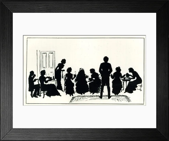 Framed Print : Silhouette, Tea in the Drawing Room Framed Print : Silhouette, Tea in the Drawing Room