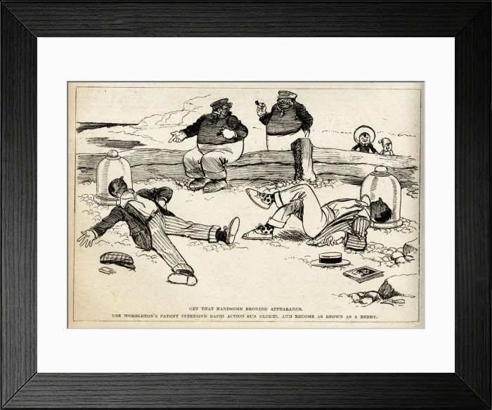 Framed Print : Cartoon, Sun bathing Framed Print : Cartoon, Sun bathing