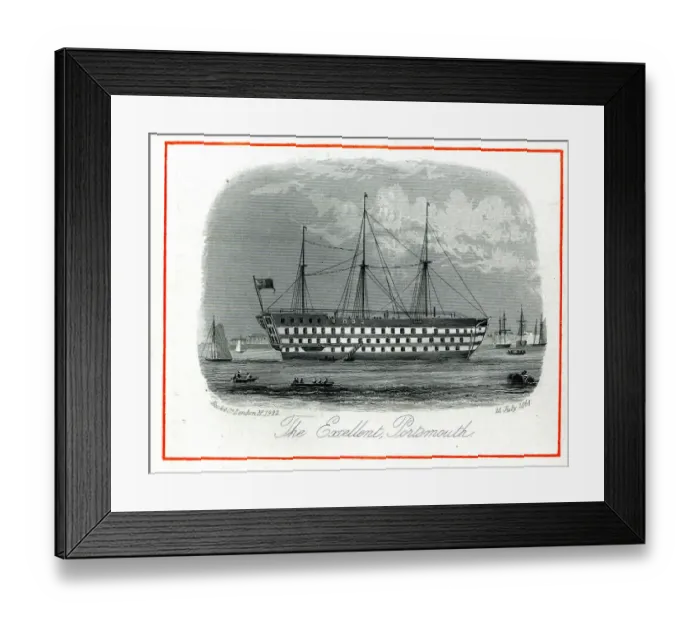 Framed Print : The Excellent, Royal Navy ship, Portsmouth Framed Print : The Excellent, Royal Navy ship, Portsmouth