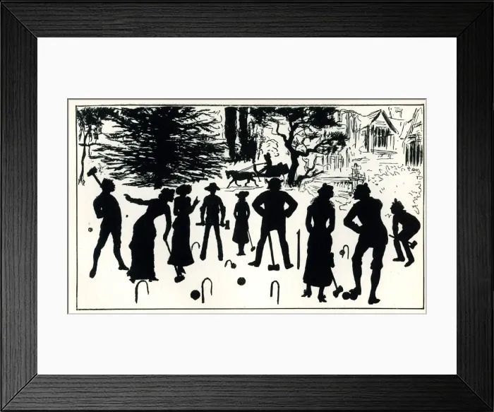 Framed Print : Silhouette, The Croquet Party Framed Print : Silhouette, The Croquet Party