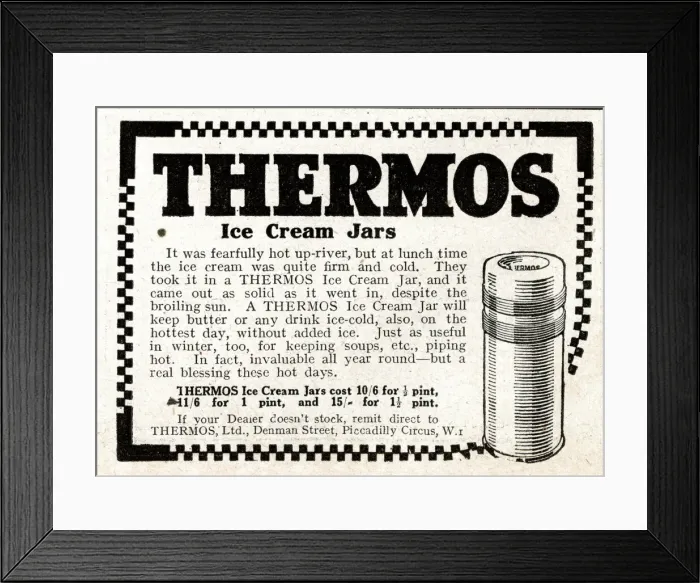 Framed Print : Advert, Thermos Ice Cream Jars Framed Print : Advert, Thermos Ice Cream Jars