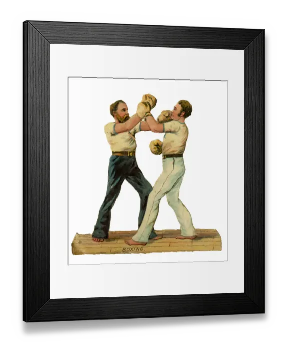 Framed Print : Victorian scrap, Boxing in the Navy Framed Print : Victorian scrap, Boxing in the Navy