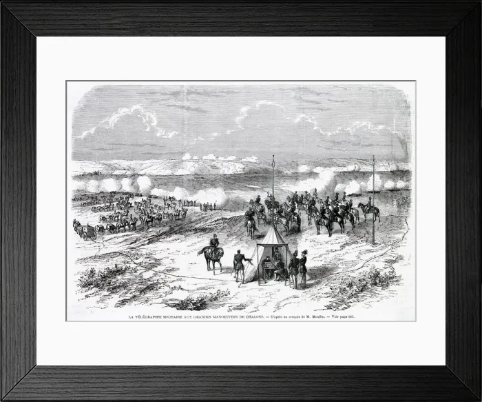 Framed Print : Electric telegraph used by French army, 1862 Framed Print : Electric telegraph used by French army, 1862