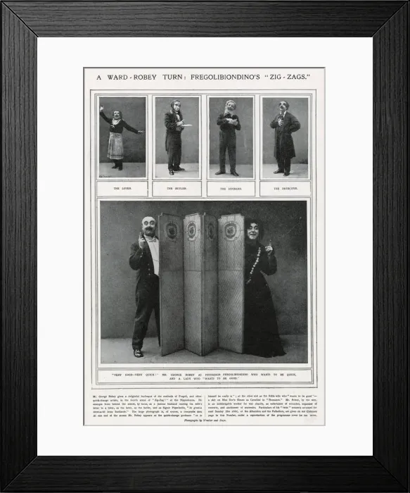 Framed Print : George Robey, quick-change scene in Zig-Zag, Hippodrome Framed Print : George Robey, quick-change scene in Zig-Zag, Hippodrome