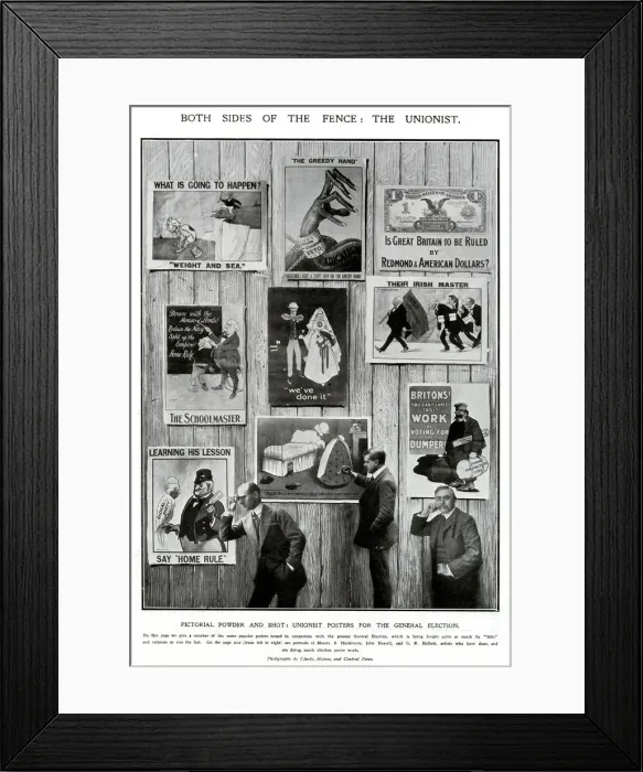Framed Print : Unionist posters for the General Election, & their artists Framed Print : Unionist posters for the General Election, & their artists