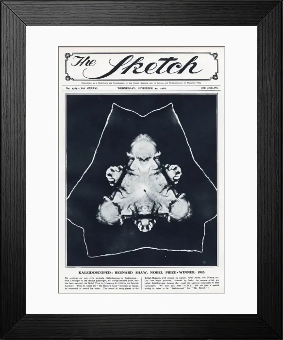 Framed Print : George Bernard Shaw kaleidoscoped Framed Print : George Bernard Shaw kaleidoscoped