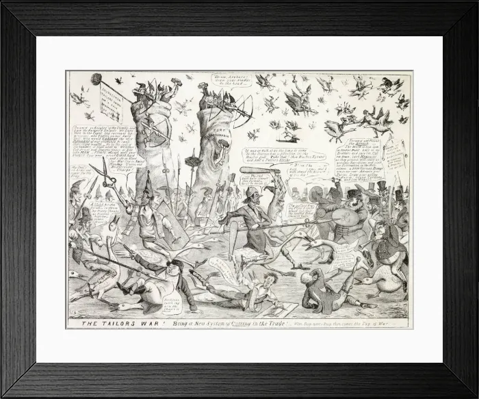 Framed Print : Cartoon, The Tailors War Framed Print : Cartoon, The Tailors War