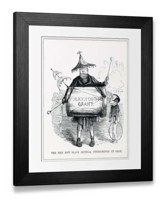 Framed Print : Cartoon, The Man Wot Plays Several Instruments At Once Framed Print : Cartoon, The Man Wot Plays Several Instruments At Once