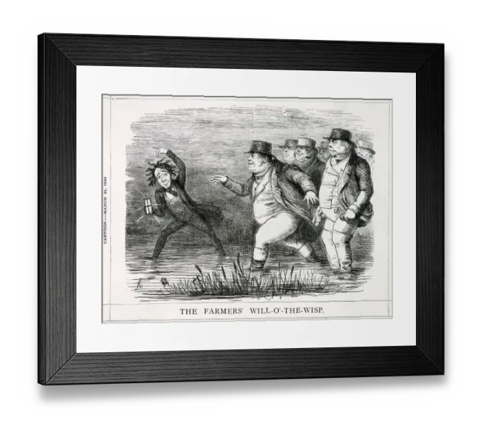 Framed Print : Cartoon, The Farmers Will-O-The-Wisp Framed Print : Cartoon, The Farmers Will-O-The-Wisp