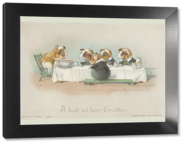 Victorian Greeting Card - Dining Guinea-Pigs
