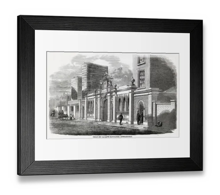Framed Print : Crolls Dry Gas Meter Manufactory, Kingsland Road, London Framed Print : Crolls Dry Gas Meter Manufactory, Kingsland Road, London