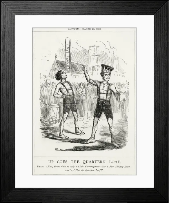 Framed Print : Cartoon, Up Goes the Quartern Loaf Framed Print : Cartoon, Up Goes the Quartern Loaf