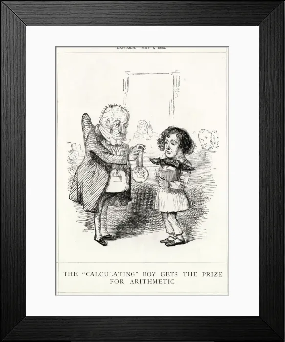 Framed Print : Cartoon, The Calculating Boy Gets the Prize for Arithmetic Framed Print : Cartoon, The Calculating Boy Gets the Prize for Arithmetic