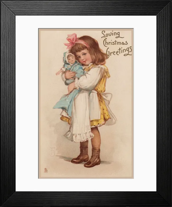 Framed Print : Girl cuddling her dolly Framed Print : Girl cuddling her dolly