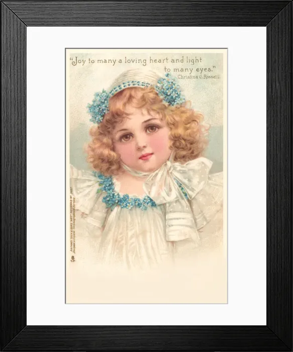 Framed Print : Girl with forget-me-nots Framed Print : Girl with forget-me-nots
