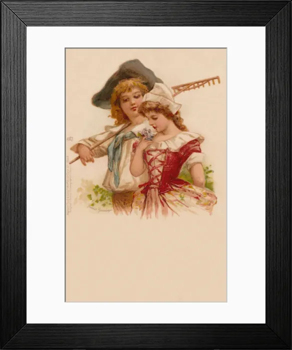 Framed Print : Farmhand with his girl Framed Print : Farmhand with his girl