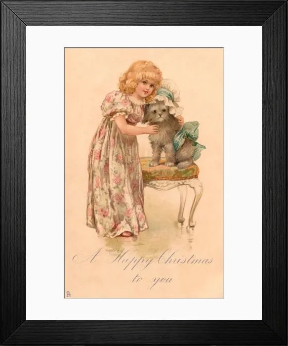 Framed Print : Girl and her dog Framed Print : Girl and her dog