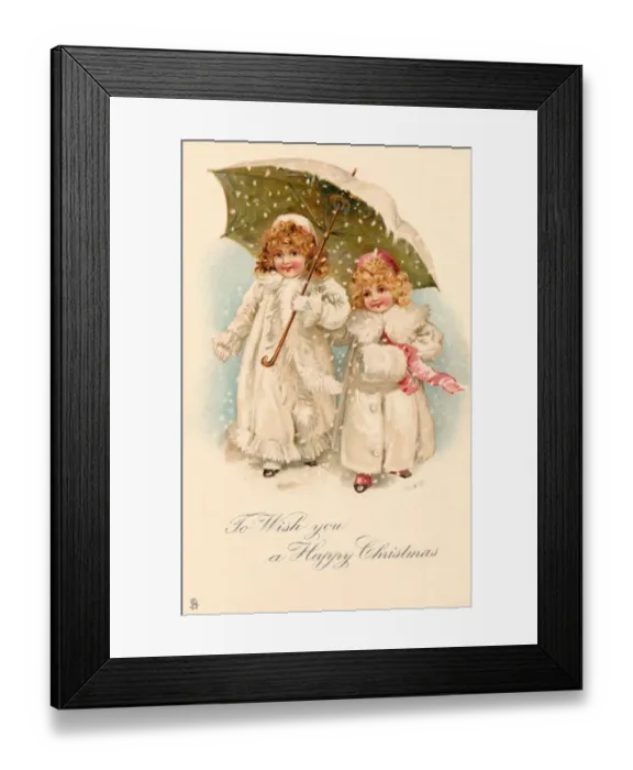 Framed Print : Young girls out in the snow Framed Print : Young girls out in the snow