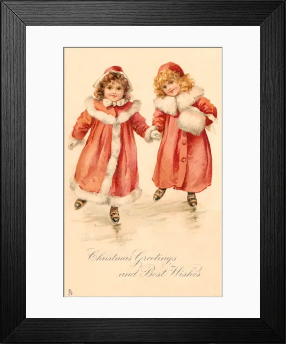 Framed Print : Two girls skating Framed Print : Two girls skating