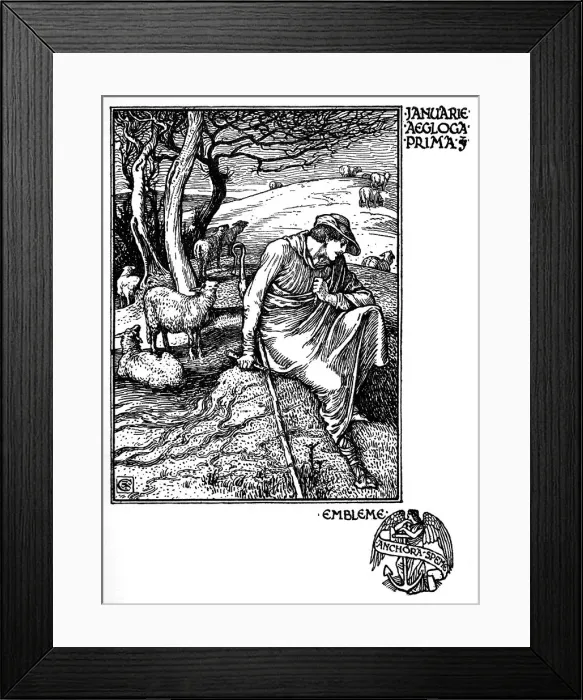 Framed Print : Shepherds Calendar - Months of the year - January Framed Print : Shepherds Calendar - Months of the year - January