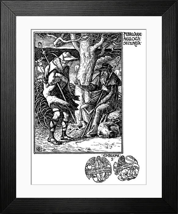 Framed Print : Shepherds Calendar - Months of the year - February Framed Print : Shepherds Calendar - Months of the year - February