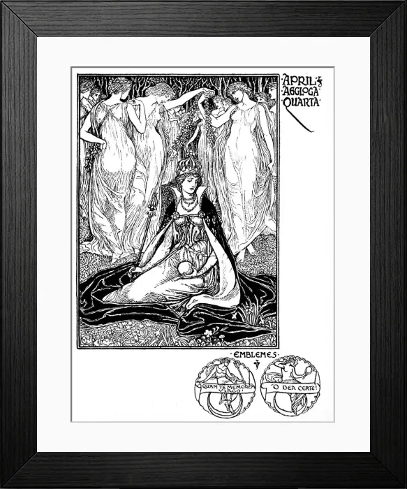 Framed Print : Shepherds Calendar - Months of the year - April Framed Print : Shepherds Calendar - Months of the year - April