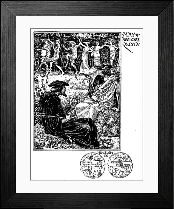 Framed Print : Shepherds Calendar - Months of the year - May Framed Print : Shepherds Calendar - Months of the year - May