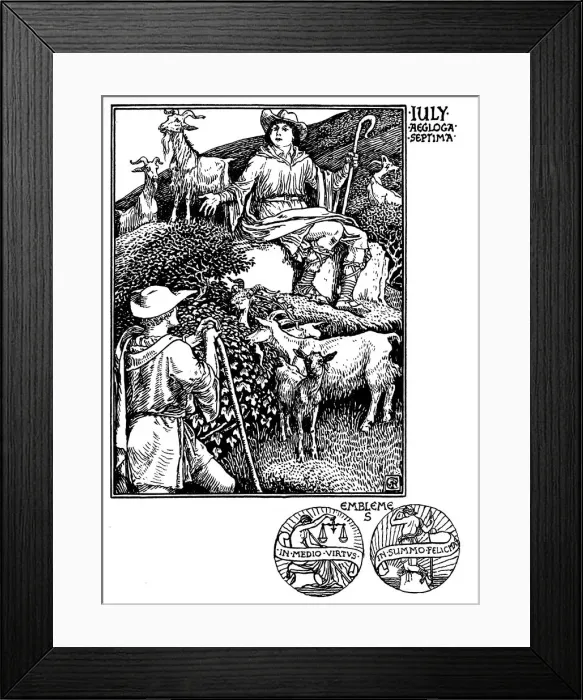 Framed Print : Shepherds Calendar - Months of the year - July Framed Print : Shepherds Calendar - Months of the year - July