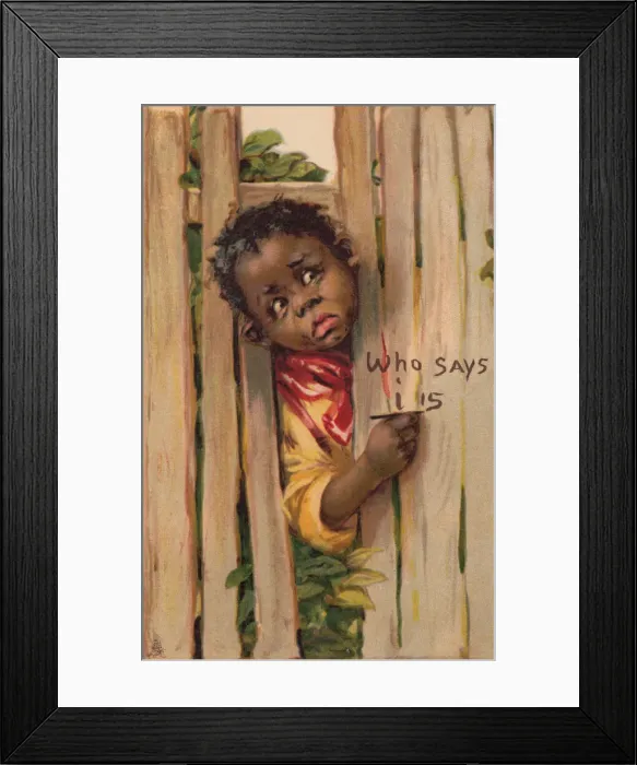Framed Print : Black boy with message Framed Print : Black boy with message