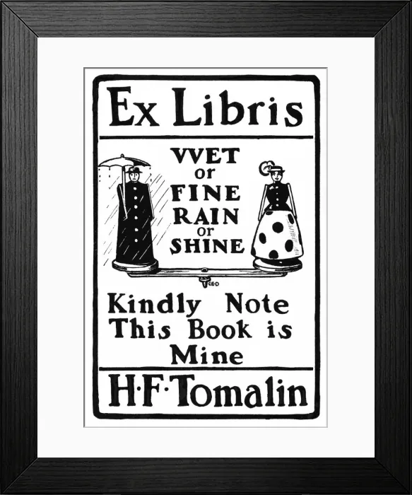 Framed Print : Ex Libris. H F Tomalin Framed Print : Ex Libris. H F Tomalin