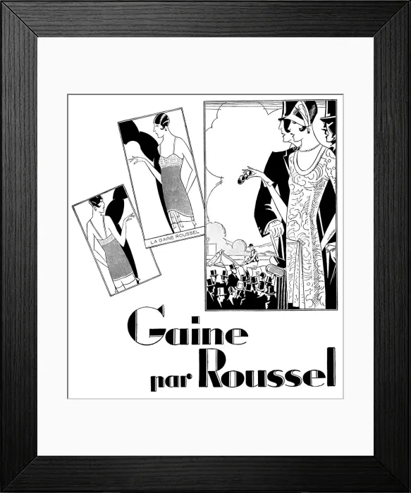 Framed Print : Lingerie. Advertisement for Gaine par Roussel undergarments depicting well Framed Print : Lingerie. Advertisement for Gaine par Roussel undergarments depicting well