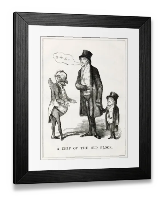 Framed Print : Cartoon, A Chip of the Old Block Framed Print : Cartoon, A Chip of the Old Block