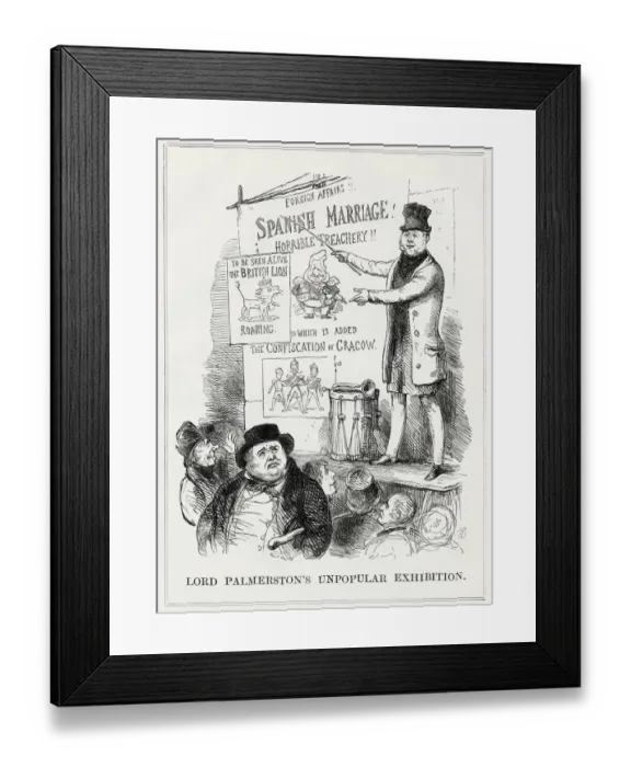 Framed Print : Cartoon, Lord Palmerstons Unpopular Exhibition Framed Print : Cartoon, Lord Palmerstons Unpopular Exhibition