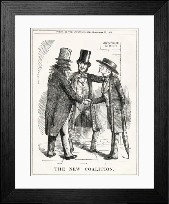 Framed Print : Cartoon, The New Coalition