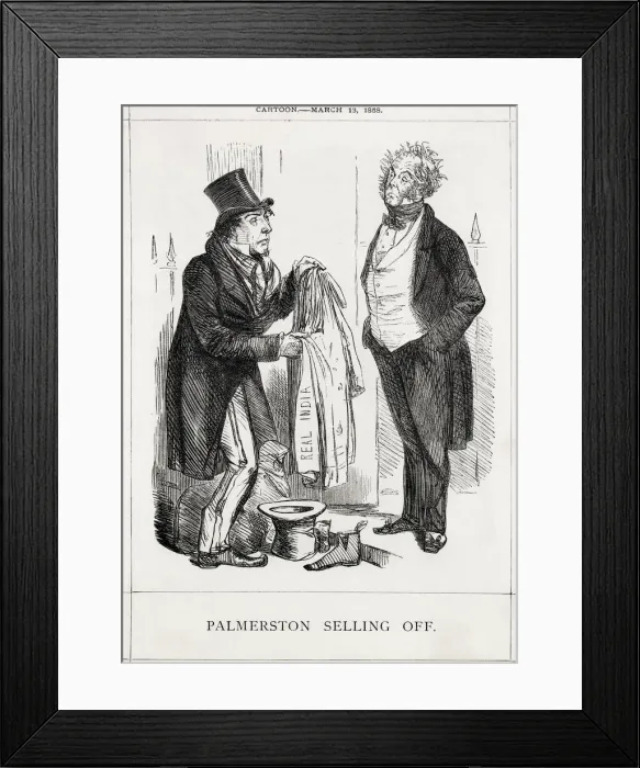Framed Print : Cartoon, Palmerston Selling Off Framed Print : Cartoon, Palmerston Selling Off
