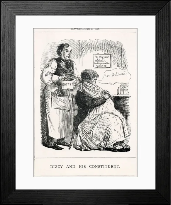 Framed Print : Cartoon, Dizzy and His Constituent Framed Print : Cartoon, Dizzy and His Constituent