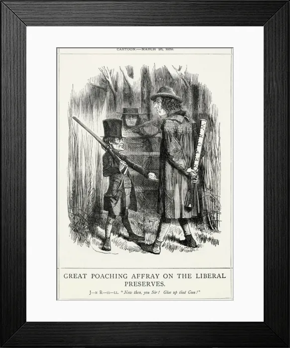 Framed Print : Cartoon, Great Poaching Affray on the Liberal Preserves