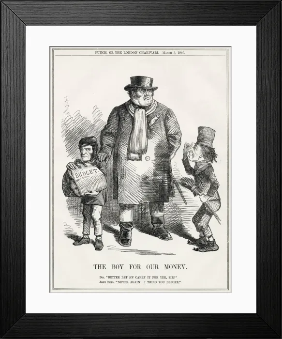 Framed Print : Cartoon, The Boy For Our Money Framed Print : Cartoon, The Boy For Our Money
