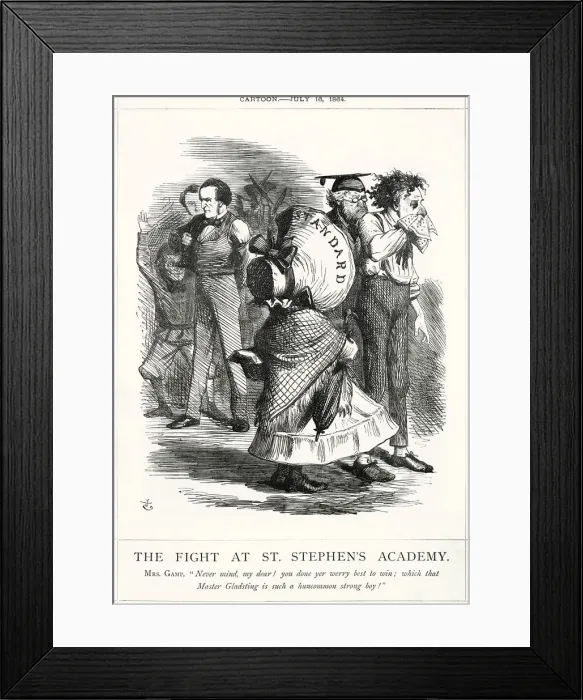 Framed Print : Cartoon, The Fight at St Stephens Academy Framed Print : Cartoon, The Fight at St Stephens Academy