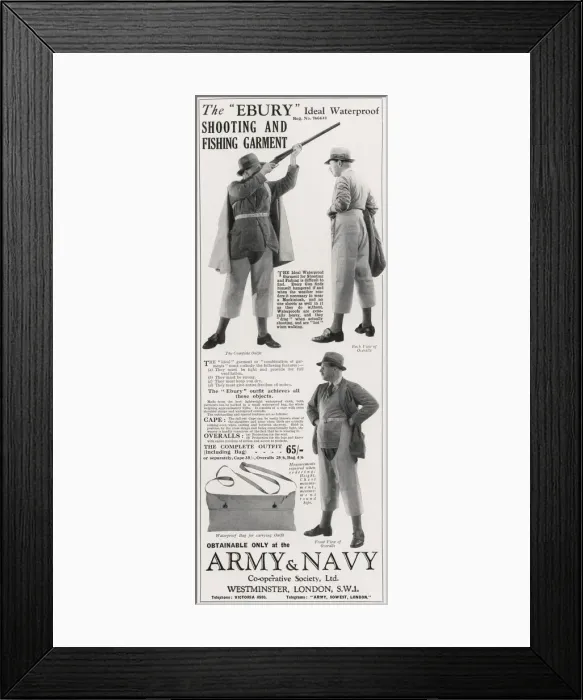 Framed Print : Ebury waterproof shooting and fishing garment Framed Print : Ebury waterproof shooting and fishing garment