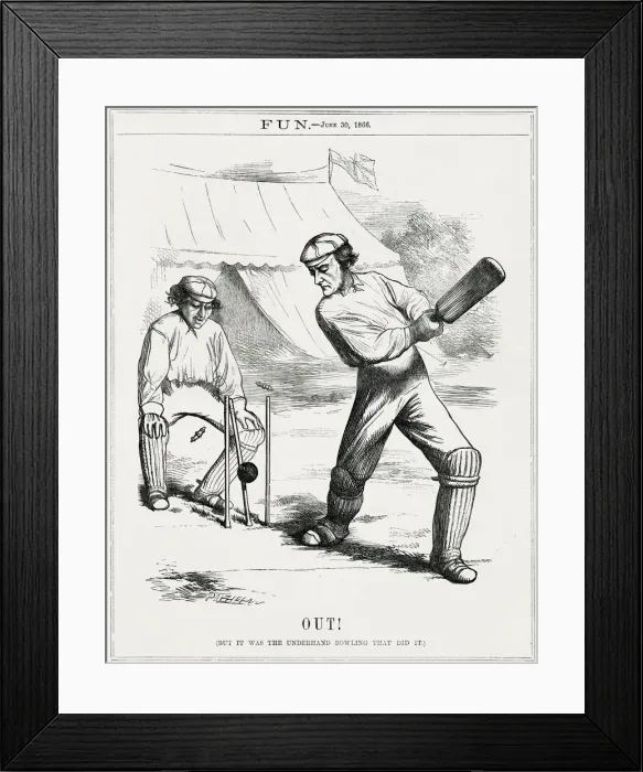 Framed Print : Cartoon, Out! (Disraeli and Gladstone) Framed Print : Cartoon, Out! (Disraeli and Gladstone)
